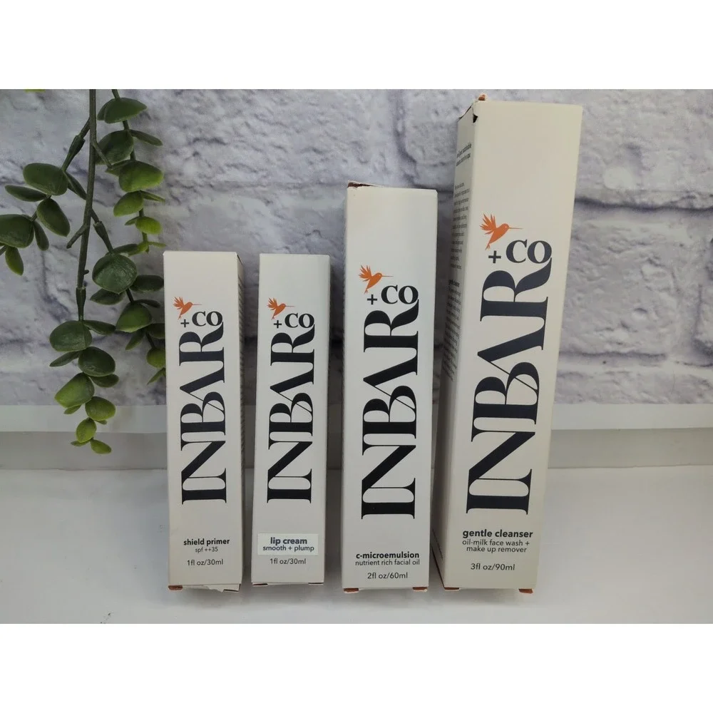 $198 RETAIL LOT 4!🖤INBAR +Co.‎ Shield Primer Lip Cream C-MicroEmulsion Cleanser